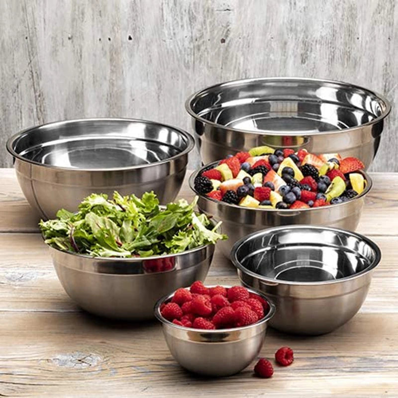 6Pcs Stainless Steel Bowls Set 1.5-5L - Infinite Choice Marketplace