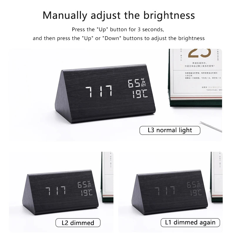 Digital Clock LED Wooden Alarm Clock - Infinite Choice Marketplace