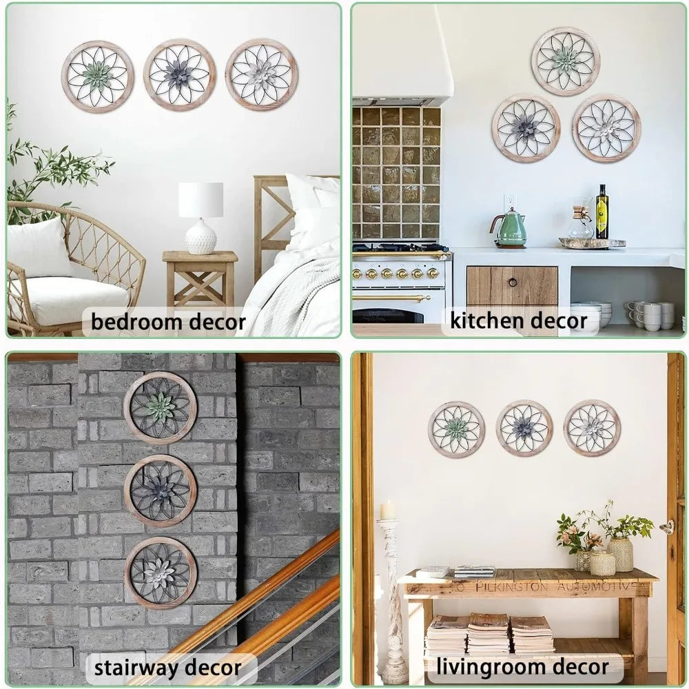 3 Piece Round Farmhouse Wall Decor - Infinite Choice Marketplace