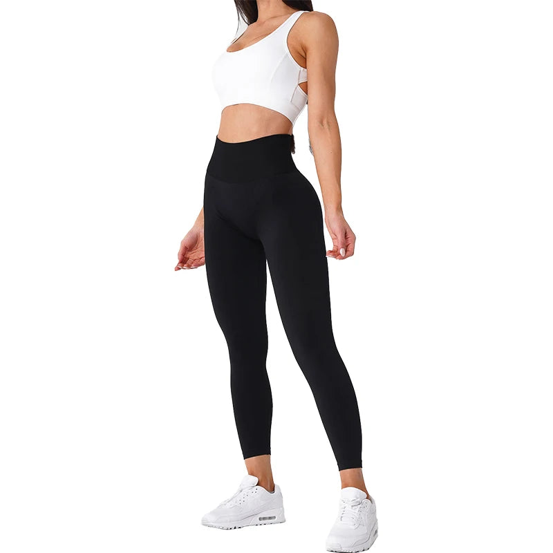 Solid Seamless Leggings Women Soft Workout Tights - Infinite Choice Marketplace