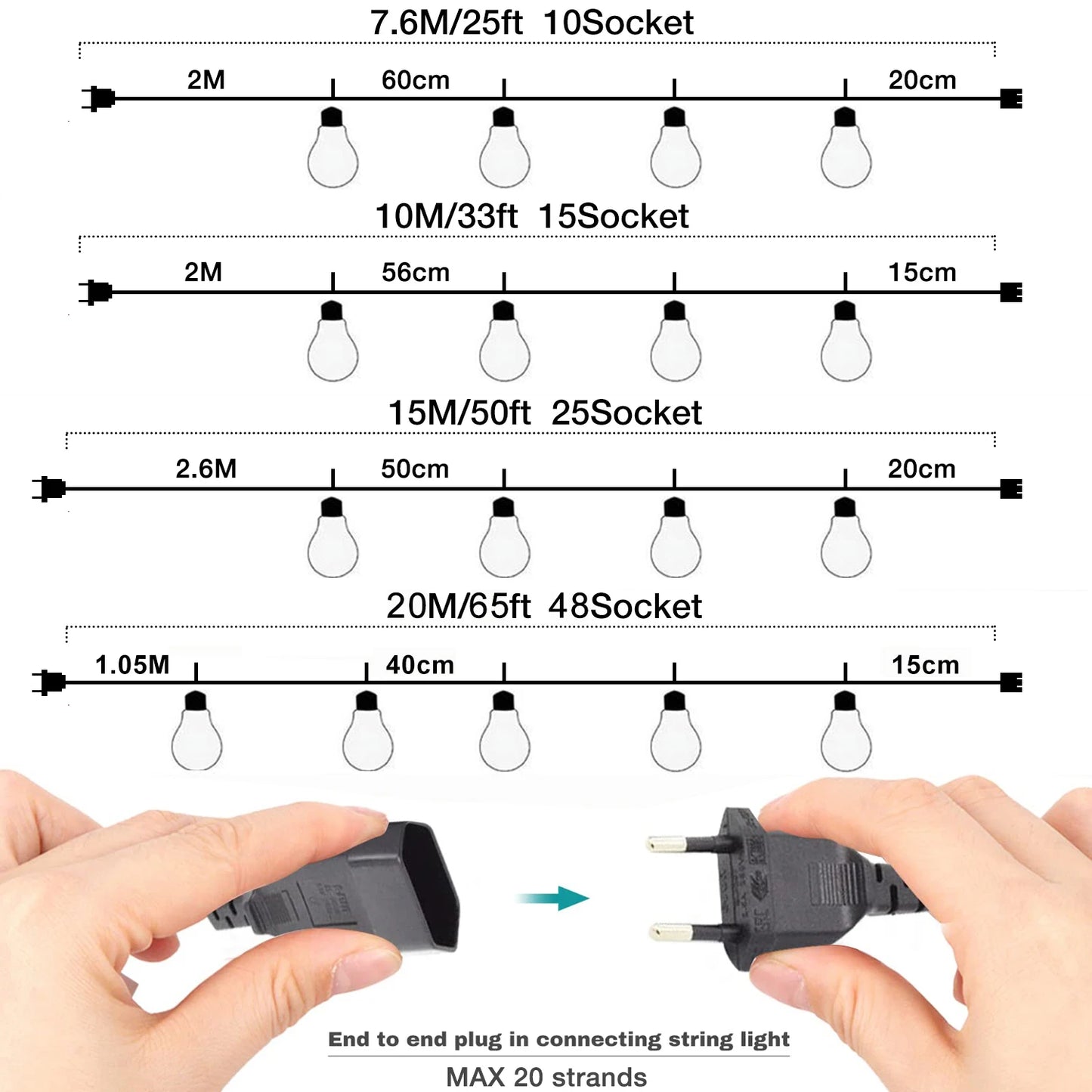 15M 20M Connectable LED String Light - Infinite Choice Marketplace