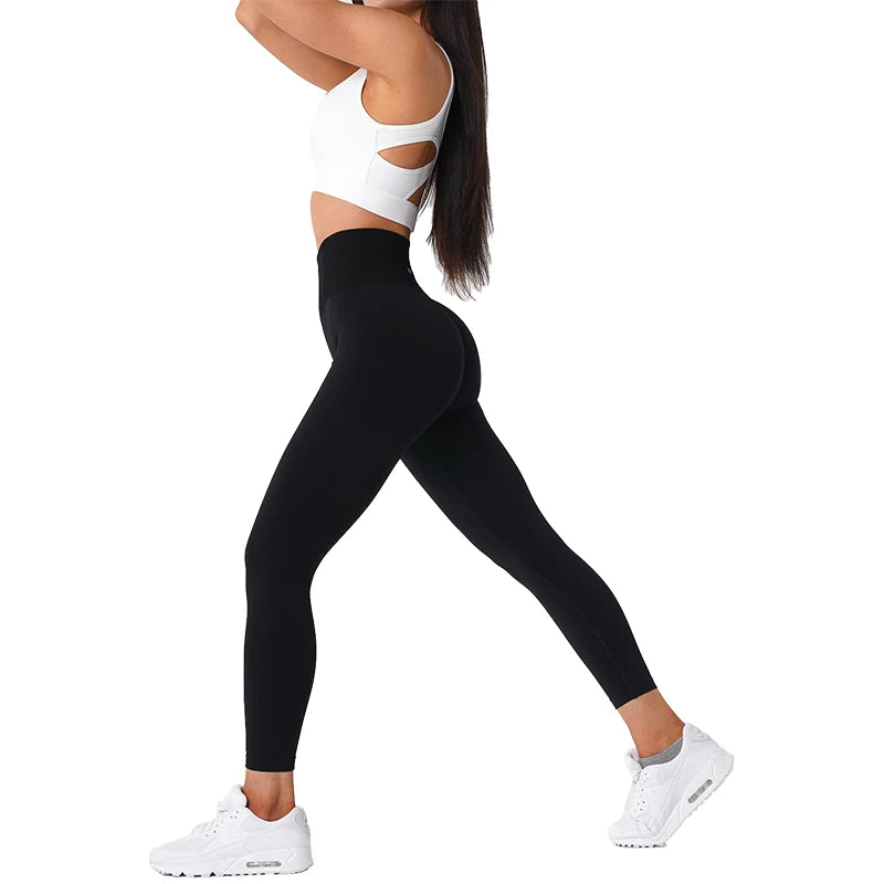 Solid Seamless Leggings Women Soft Workout Tights - Infinite Choice Marketplace